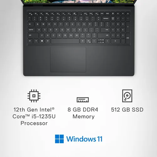 Miniatura 5 de Dell Laptop Inspiron 3520, pantalla FHD de 15.6 pulgadas (1920 x 1080) de 120 Hz, procesador Intel Core i5-1235U, 8 GB de RAM DDR4, SSD de 512 GB