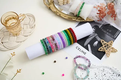 Miniatura 8 de Paquete de 2: más de 1300 cuentas redondas de vidrio para la fabricación de joyas, cuentas de cristal de 48 colores de 0.315 pulgadas para pulseras