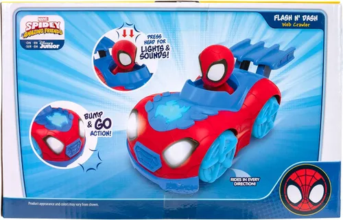 Miniatura 6 de Marvel's Spidey and HIS Amazing Friends Flash 'N' Dash Web Crawler - Vehículo rastreador de red motorizado con luces y sonidos - Juguetes con tus