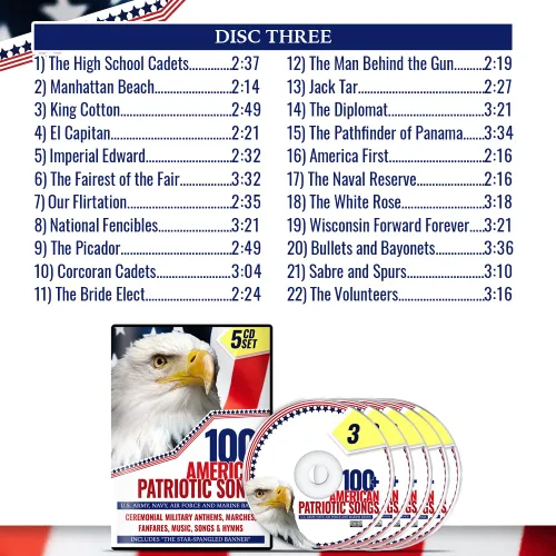 Miniatura 5 de 100+ American Patriotic Songs - Ceremonial Military Anthems, Marches, Fanfares, Music, Songs & Hymns – U.S. Army, Navy, Air Force and Marine Bands
