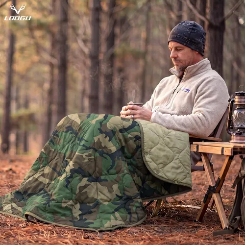 Miniatura 9 de LOOGU Manta Camuflaje Impermeable Aislante Forro de Poncho para Camping al Aire Libre, Senderismo, Caza, Supervivencia, Mochileros, Picnic Us
