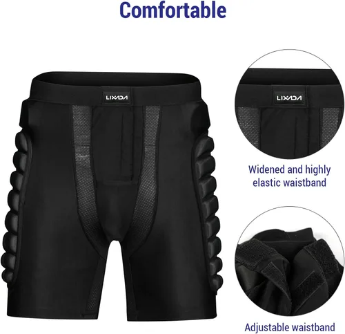 Miniatura 3 de Lixada Pantalones cortos acolchados protectores 3D para snowboard, patinaje, esquí