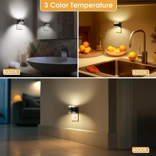 Miniatura 5 de Briignite - Luz nocturna LED enchufable en la pared - Luz nocturna regulable con diseño de burbuja 3000K/4000K/5000K y 3 niveles de brillo