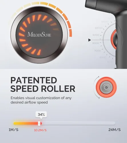 Miniatura 3 de MelodySusie Secador de pelo, secador de pelo iónico profesional de 1600 W para secado rápido, secador de pelo de alta velocidad de 120,000 RPM