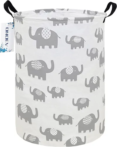 Miniatura 25 de Cesta de lavandería redonda impermeable, cesta de almacenamiento plegable, cestas de lavandería con asa, cesta de regalo, adecuada para habitación
