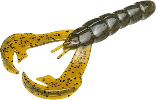 Strike King Rattlin' Rage Craw Soft Bait Fishing Lure, 4", Glass Rattle Chamber Calabaza verde
