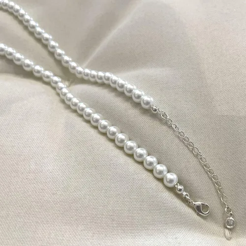Miniatura 5 de Pearl Necklace 8MM Dainty Round Imitation Pearl Necklace Wedding Pearl Necklace Delicate Jewelry for Women Simple Bridesmaid Jewelry Gifts