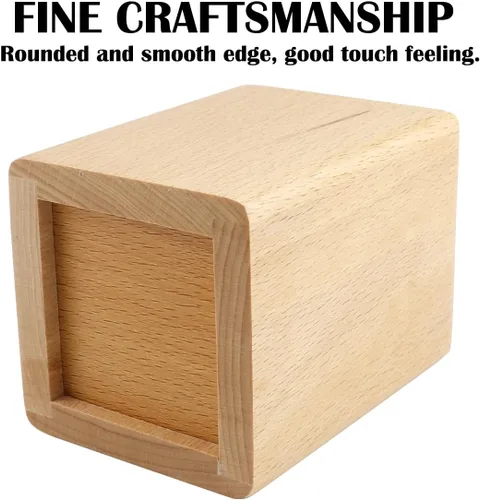 Miniatura 3 de Caja de bolígrafos de madera natural, organizador de papelería de escritorio, soporte creativo y simple de madera maciza para suministros de oficina