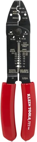 Miniatura 5 de Klein Tools 1001 Herramienta multiusos, fabricada en EE. UU., pelacables / cortador de alambre / crimpadora para 8-22 AWG, herramienta multiusos