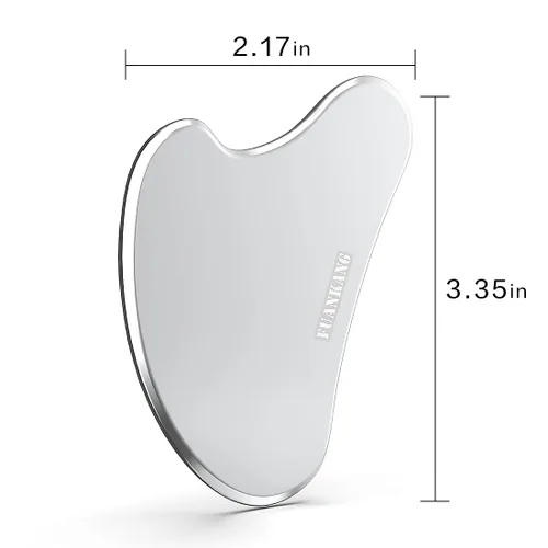 Miniatura 6 de Gua Sha - Herramientas faciales con bolsa de viaje, herramienta de masaje de raspado de acero inoxidable para cara