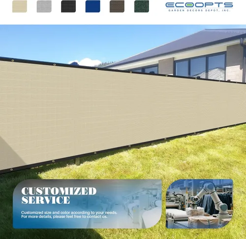 Miniatura 7 de ECOOPTS Valla de privacidad de 6'x12' para cerca exterior con ojales de cobre, apta para cercas comerciales y jardines residenciales al aire libre