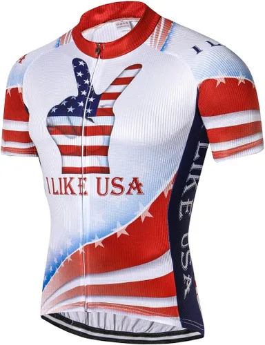Miniatura 140 de Nuevo Pro cremallera completa hombres ciclismo Jersey manga corta Riding Shirt USA