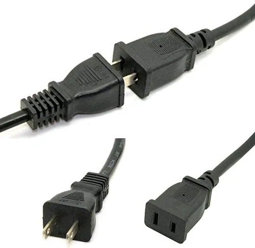 Miniatura 9 de Toptekits (0,5 m) Cable de Extensión de Alimentación USA Outlet Saver 125V 10A 2 Clavijas 2 Salidas para NEMA 5-15P a NEMA 5-15R, Bonita Extensión