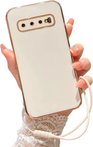 Miniatura 12 de Funda para Samsung Galaxy S10, Galaxy S10 2019 para mujer con purpurina de cristal suave TPU transparente con correa de pie de apoyo