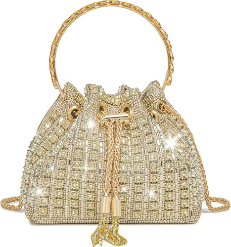 Bolso de noche con diamantes brillantes para mujer, bolso de mano con diamantes de imitación para fiesta, baile de graduación, cóctel