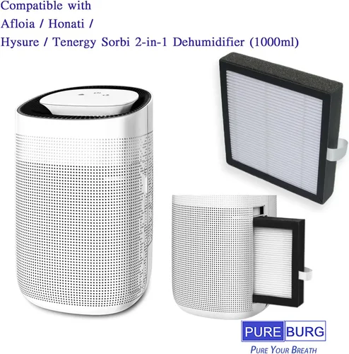 Miniatura 2 de PUREBURG Filtro de repuesto compatible con Afloia AQ8 Q8 y Honati Hysure Q7, Tenergy Sorbi deshumidificador 2 en 1 (33.8 fl oz), paquete de 3 HEPA