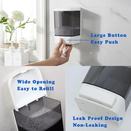 Miniatura 4 de Dispensador manual de jabón 33.8oz / 1000ml para cocina, baño, montado en pared, dispensador de jabón comercial para contenedores líquidos, champú