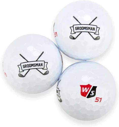 Miniatura 5 de Pelotas de golf personalizadas, 1 docena, Wilson, diseños personalizados para padrinos de boda, padrino, ushers, oficiales Groomsman