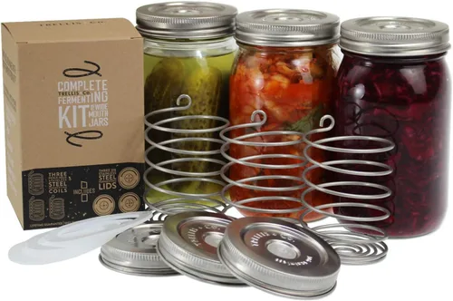 Miniatura 11 de Bobinas PickleHelix de acero inoxidable, pesas de fermentación Paquete de 3 para fermentación de tarros Mason de boca ancha La mejor manera