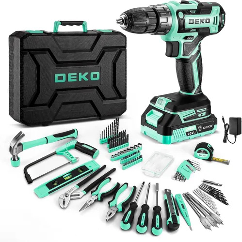 Miniatura 11 de Kit de Herramientas de Taladro Inalámbrico: Caja de Herramientas de Taladro Eléctrico de 20V con Batería Taladro Conductor Eléctrico para Hombres