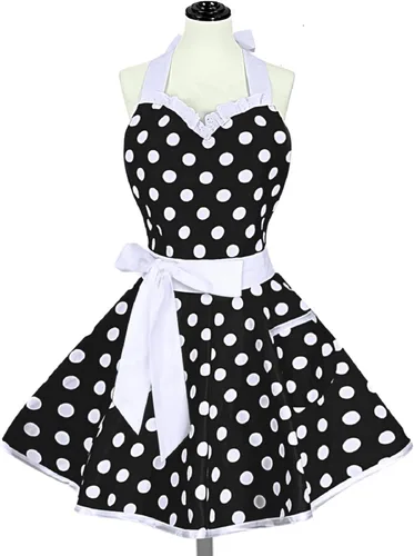 Miniatura 19 de Violet Mist Delantales coquetos de encaje negro para mujer con bolsillo, delantales negros sexys para cocinar, delantal para mujeres y niñas