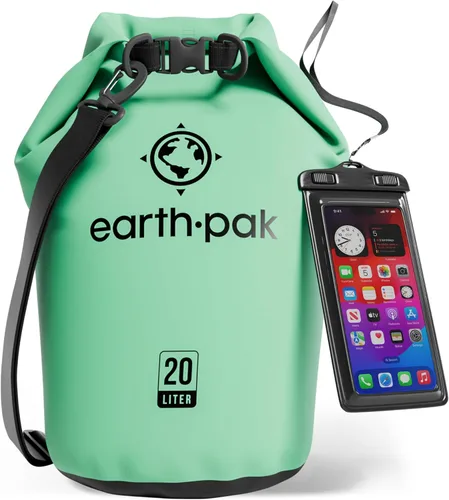 Miniatura 58 de Earth Pak Bolsa Seca Impermeable - Mochila Impermeable de Cierre Enrollable Superior Mantiene el Equipo Seco para Kayak con Funda Impermeable