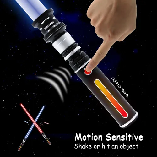 Miniatura 3 de Sable de luz para niños, 3 paquetes de 3 colores de espada ligera con sonido FX (sensible al movimiento) y mango brillante, juego de sables de luz