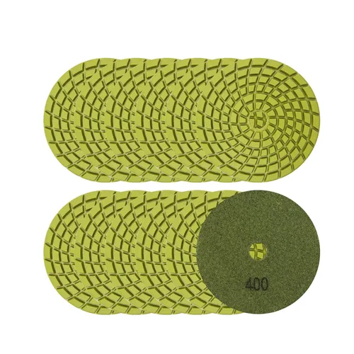 Miniatura 11 de SHDIATOOL Almohadillas de pulido de diamante de 4 pulgadas para hormigón, grano 50, paquete de 12 – pulido en húmedo, diseño turbo en espiral