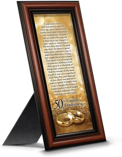 Miniatura 13 de Crossroads Home Décor Boda 50 para padres, decoraciones de 50 aniversario para fiesta, aniversario de oro, regalos de 50 años, 50 para parejas, Gris