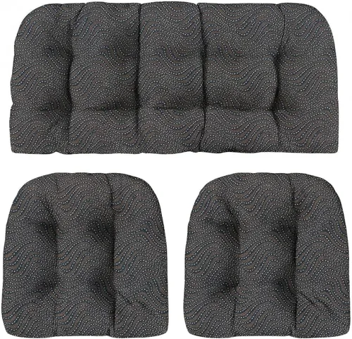 Miniatura 74 de RSH DECOR: Sunbrella 3-Piece Tufted Wicker Cushion Set 44" x 22" & 22" x 22" Outdoor Loveseat & U-Shaped Seat Cushions Crafted with