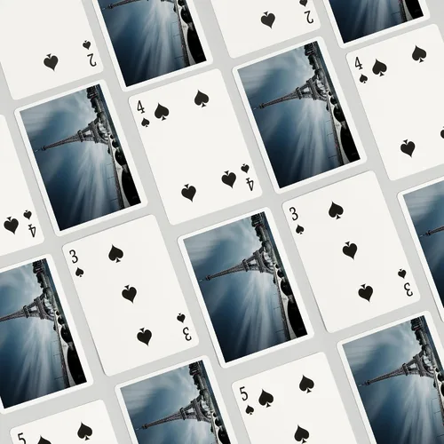 Miniatura 4 de Lantern Press París, Francia, Torre Eiffel (52 cartas de juego, baraja de cartas de tamaño póquer con comodines)