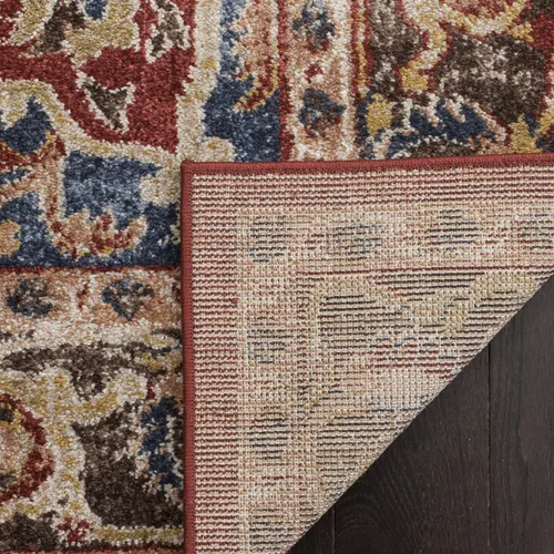 Miniatura 5 de SAFAVIEH Bijar Collection BIJ605R - Alfombra tradicional oriental, envejecida, no desprende pelusa, 2 pies 3 pulgadas x 12 pies, color rojo y azul
