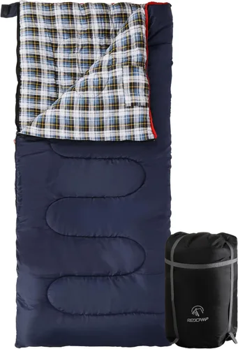 Miniatura 16 de REDCAMP Saco de Dormir de Franela de Algodón para Camping y Mochileros, Saco de Dormir para Adultos para Climas Fríos con Relleno de 2/3/4/6lbs