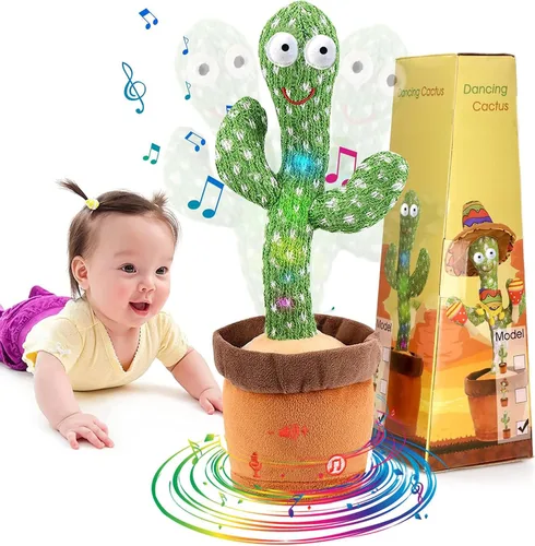 Miniatura 15 de Emoin - Juguete de cactus bailarín y parlante, juguete de cactus para bebé que canta canciones infantiles, juguete educativo interactivo que imita