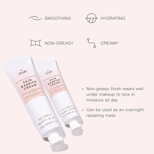 Miniatura 2 de Jouer Skin Barrier Cream - Crema hidratante reparadora de barrera cutánea - Crema hidratante de ácido hialurónico DD - Para cara y arrugas