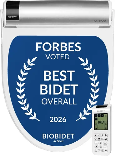 Bio Bidet BB2000 Bliss - Asiento de inodoro eléctrico con bidé, agua caliente con secador de aire, asiento calefactado con sensor y tapa de cierre