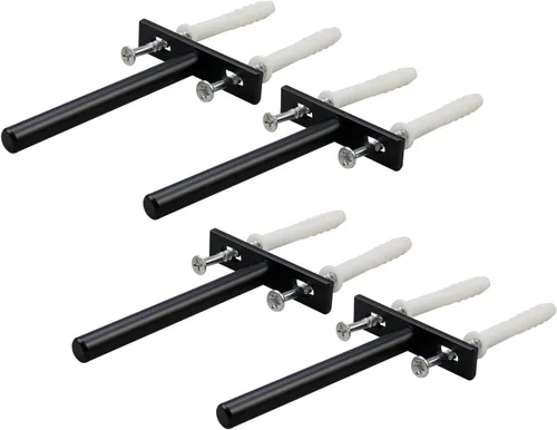 Miniatura 13 de Antrader Soporte de Estante Flotante Negro, 4 Piezas Soportes Ocultos de Estante de 2 Pulgadas Soporte Ciego de Estante Soportes Ocultos