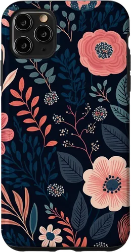 Miniatura 12 de Boho Navy Blue and Pink Floral Botanical Pattern Flower Art Case for iPhone 17