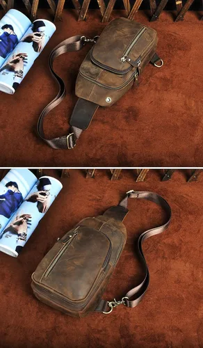 Miniatura 5 de Le'aokuu Bolso bandolera para hombre, estilo casual, para viajes, senderismo, té, para el pecho, con correa para el hombro, para hombre