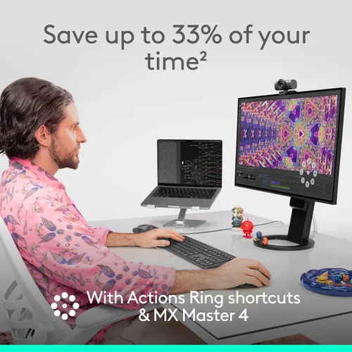 Miniatura 4 de Logitech MX Master 4, ratón inalámbrico ergonómico con retroalimentación háptica de rendimiento avanzado, desplazamiento ultrarrápido, carga USB-C
