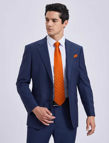 Miniatura 258 de HISDERN Conjunto de corbata a cuadros a cuadros pañuelo tejido clásico formal para hombre corbata y bolsillo cuadrado