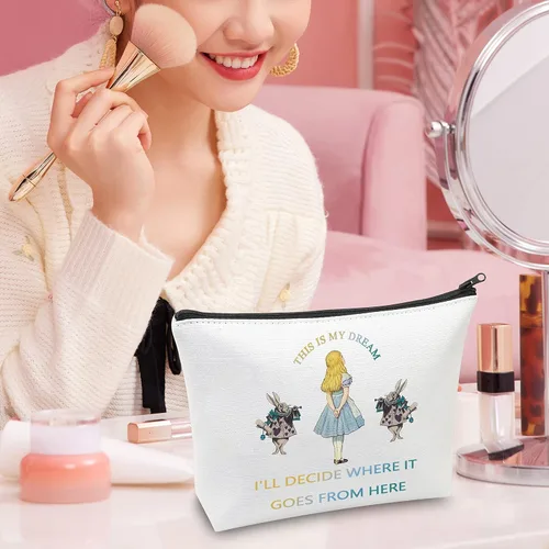 Miniatura 6 de CMNIM Bolsa de maquillaje con diseño de cuentos de hadas, con texto en inglés "This Is My Dream" (This Is My Dream), inspiradora, Bolsa