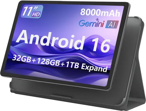 Tablet Android 16 de 11 pulgadas, 32 GB de RAM + 128 GB de ROM (expansión de 1 TB), procesador T7280 Octa-Core 2.2GHz, pantalla IPS FHD+ de 90 Hz,