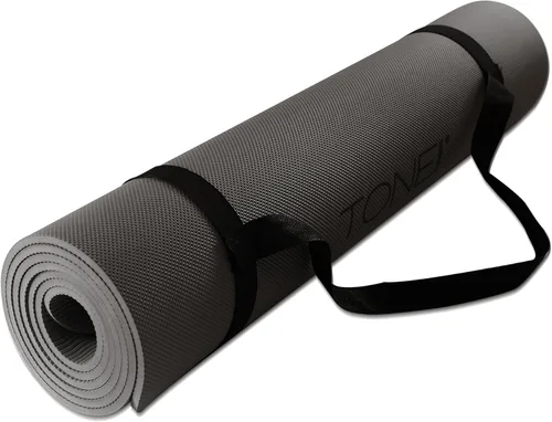Miniatura 2 de TONE Fitness Esterilla de yoga antideslizante de 1/4 pulgadas de grosor para ejercicios y pilates para entrenamientos en casa con correa