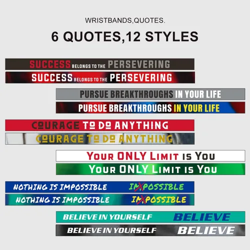 Miniatura 2 de QEERBSIN Paquete de 12 pulseras motivacionales para hombres, mujeres y adolescentes, pulseras inspiradoras de silicona unisex para adultos