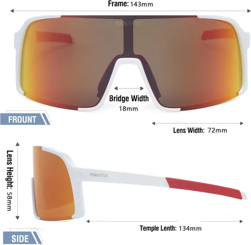 Miniatura 3 de maivnz Gafas de sol de béisbol para hombres y mujeres, protección UV400, gafas deportivas al aire libre para ciclismo, correr, golf, softbol Marco