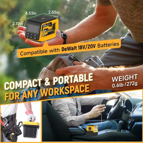 Miniatura 6 de Kzreect Regulador de voltaje ajustable de 300 W CC 2-30 V compatible con batería DeWalt de 18 V/20 V XT60 de salida, 140 W tipo C, 18 W USB-A