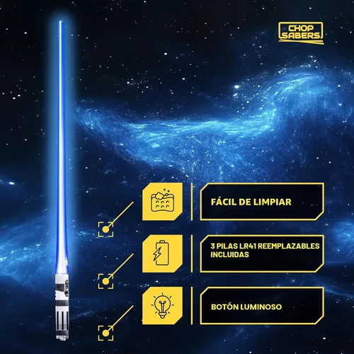 Miniatura 5 de Palillos de sable de luz con luz LED - Sables de luz brillantes de Star Wars, palillos reutilizables para sushi, juego de palillos con luz LED de 1