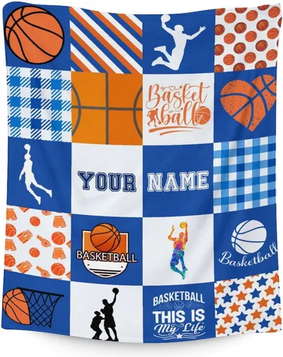 Miniatura 18 de Mantas de baloncesto – Manta suave y mullida para niños – Manta pequeña de 30 x 40 pulgadas para sala de estar y oficina – Manta deportiva negra