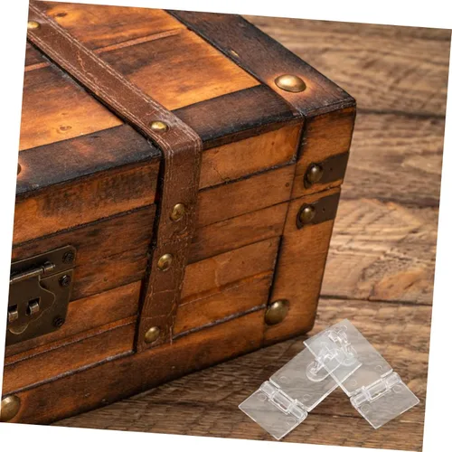 Miniatura 5 de ULTECHNOVO Mini bisagras de bloqueo de acrílico, 10 piezas de bisagras de acrílico transparente con cierre de bisagra de plástico con hebilla